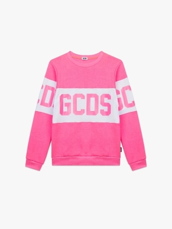 Gcds felpa rosa bambina maxi logo