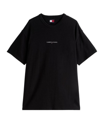 Tommy Jeans tshirt nera uomo mini logo