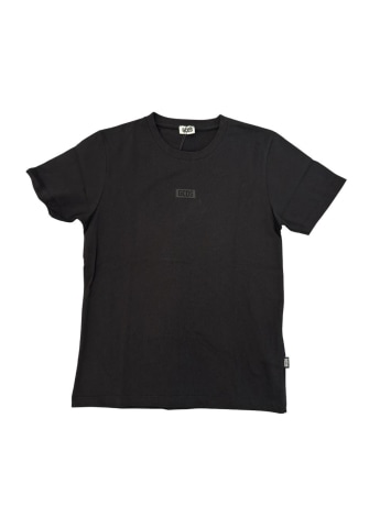 Gcds tshirt nera bambino mini logo