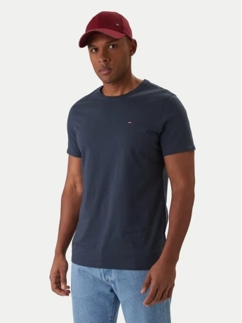 Tommy Jeans tshirt blu uomo mini logo