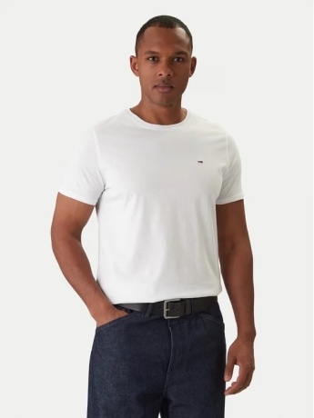 Tommy Jeans tshirt bianca uomo mini logo