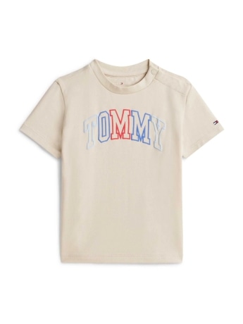 Tommy Hilfiger tshirt beige neonato maxi logo