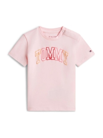 Tommy Hilfiger tshirt rosa neonata maxi logo