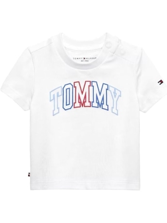 Tommy Hilfiger tshirt bianca neonato maxi logo