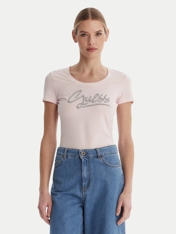 Guess tshirt rosa donna con logo