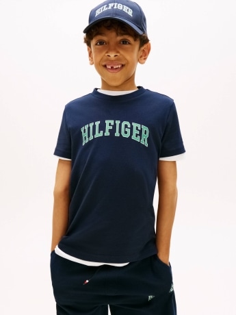 Tommy Hilfiger tshirt blu navy bambino maxi logo