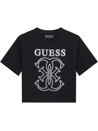 Guess tshirt nera bambina maxi logo