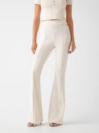 Guess pantalone crema donna mini logo