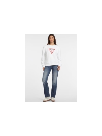 Guess felpa bianca donna con logo