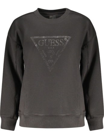 Guess felpa nera donna con logo