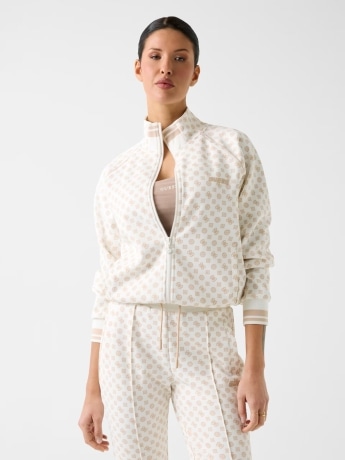 Guess felpa crema donna logo all over
