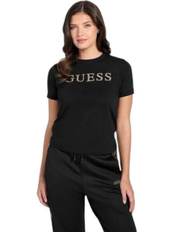 Guess tshirt nera donna con logo