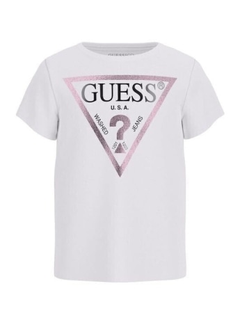Guess tshirt bianca bambina maxi logo