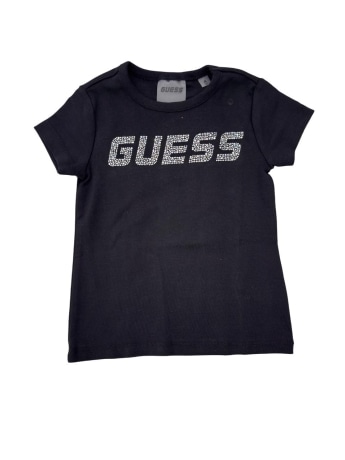 Guess tshirt nera bambina maxi logo