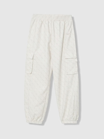 Guess pantalone crema bambina logo all over