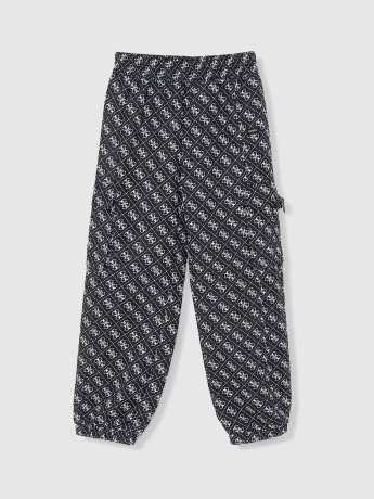 Guess pantalone nero bambina logo all over