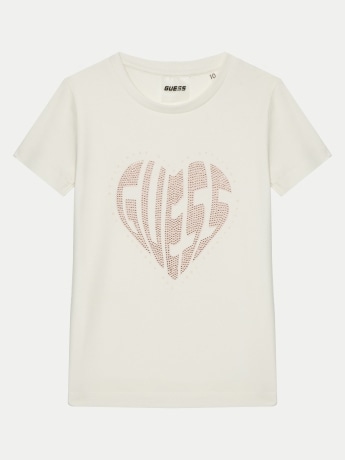 Guess tshirt crema bambina maxi logo