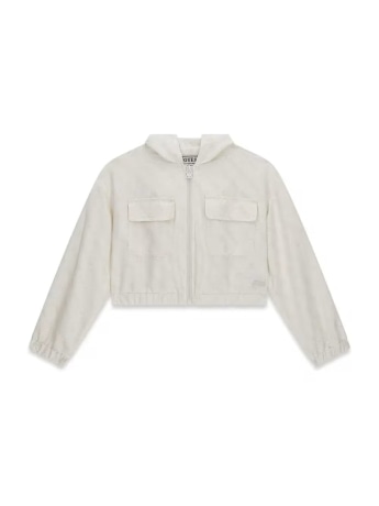 Guess felpa crema bambina logo all over