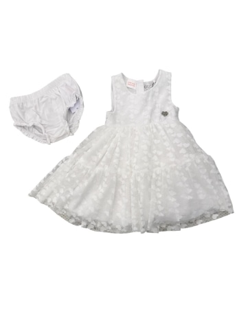 Guess abito bianco neonata logo all over