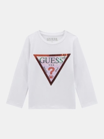 Guess tshirt bianca bambina maxi logo