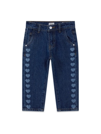 Guess pantalone in denim bambina all over