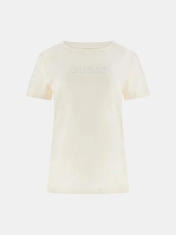 Guess tshirt crema donna con logo