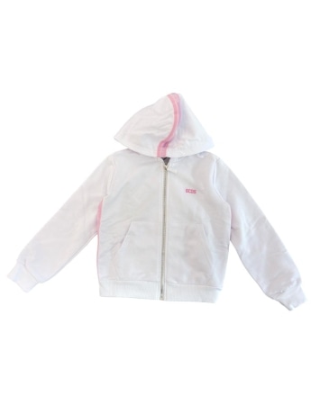 Gcds felpa bianca bambina mini logo