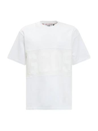 Gcds tshirt bianca bambino unisex maxi logo