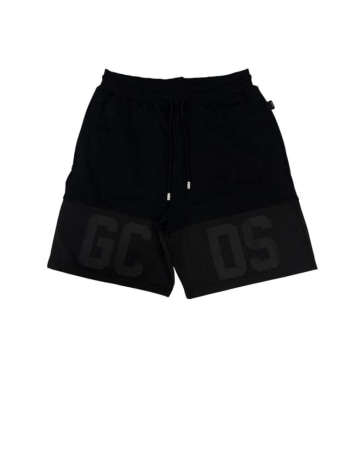 Gcds shorts nero bambino maxi logo