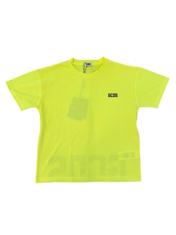 Gcds tshirt giallo fluo maxi logo sul retro