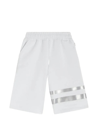 Gcds shorts bianco bambino dettagli argento
