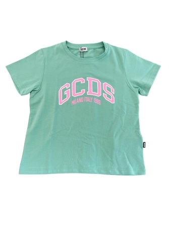 Gcds tshirt verde bambina maxi logo