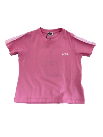 Gcds tshirt rosa bambina mini logo