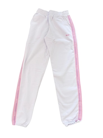 Gcds pantalone bianco bambina mini logo