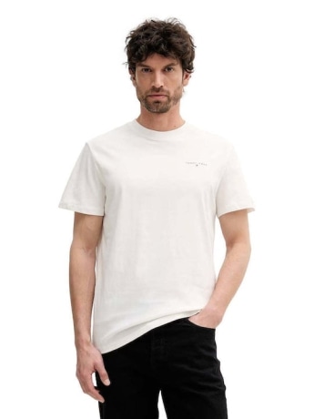 Tommy Jeans tshirt bianca uomo mini logo