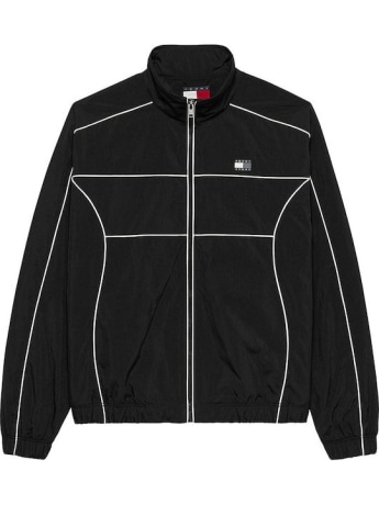 Tommy Jeans giubbotto nero uomo maxi logo