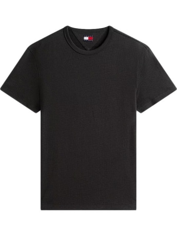 Tommy Jeans tshirt nera uomo logo sul fondo