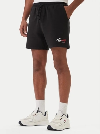 Tommy Jeans shorts nero uomo logo sul fondo