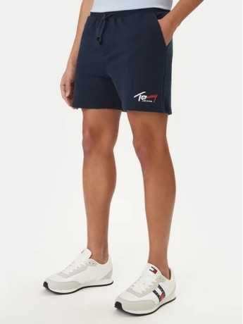 Tommy Jeans shorts blu navy uomo logo sul fondo