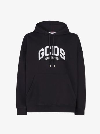 Gcds felpa nera uomo maxi logo
