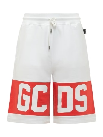 Gcds shorts bianco uomo maxi logo