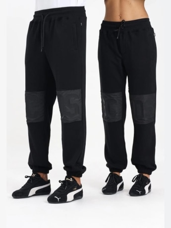 Gcds pantalone nero uomo unisex maxi logo