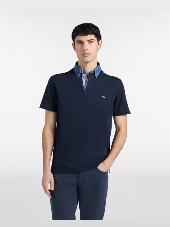 Harmont&blaine polo blu navy uomo mini logo