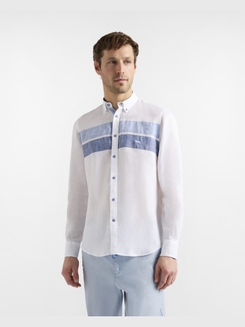 Harmont&blaine camicia bianca uomo multicolor mini logo