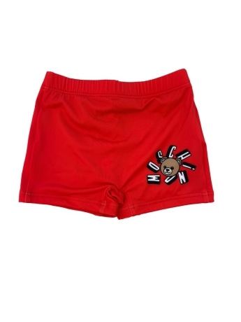 Moschino costume rosso neonato logo teddy