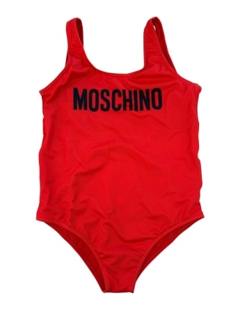 Moschino costume intero bambina logo lettering
