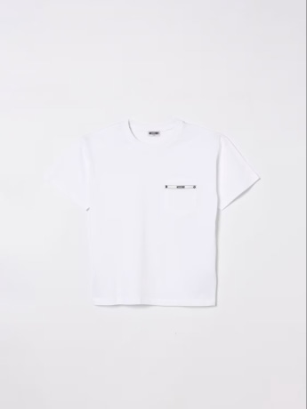 Moschino tshirt bianca bambino mini logo sul petto