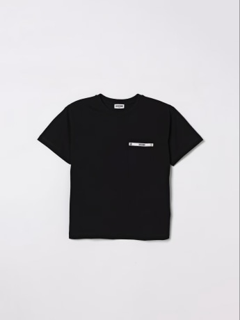 Moschino tshirt nera bambino mini logo sul petto