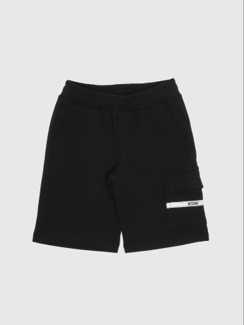 Moschino short nero bambino mini logo sul lato