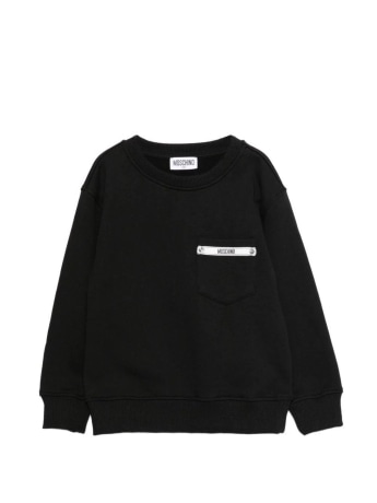 Moschino felpa nera bambino logo sul petto